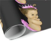 Papier Cadeau Papier à enveloppement de douche pour bébé princes (Coin rond)