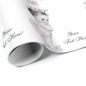 Papier Cadeau Papier à enveloppement de douche pour bébé princes (Coin rond)