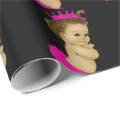 Papier Cadeau Papier à enveloppement de douche pour bébé princes (Coin rond)