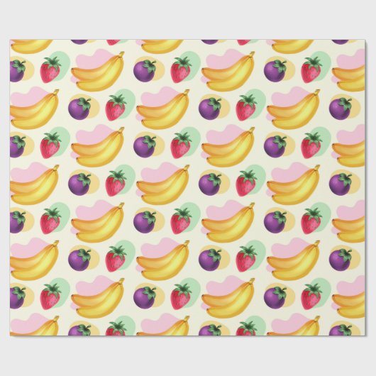 Papier Cadeau Papier à enveloppement de fruits tropicaux (Plat)
