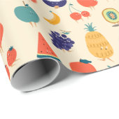 Papier Cadeau Papier à enveloppement de fruits tropicaux (Coin rond)
