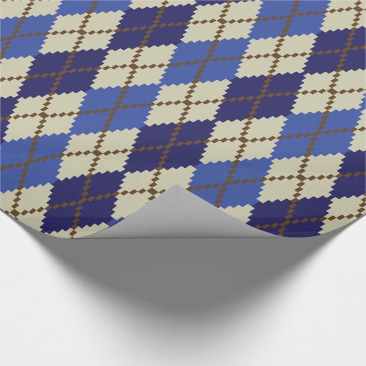 Papier Cadeau Papier à enveloppement de Jacquard de scone bleuté (Coin)