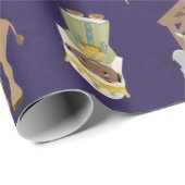 Papier Cadeau Papier à enveloppement de la Nativité noire (Coin rond)