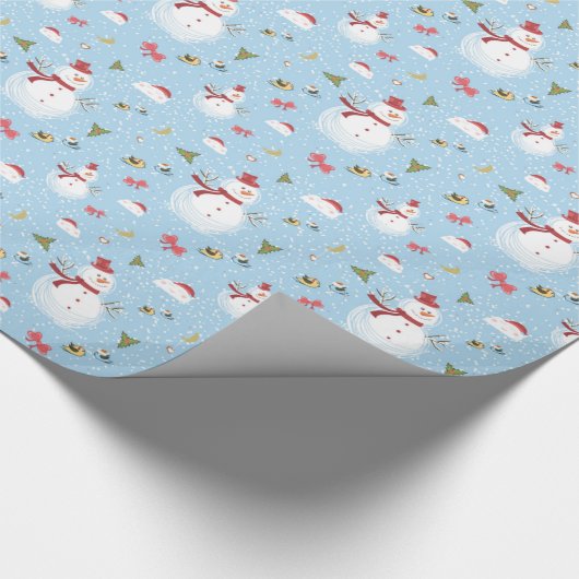 Papier Cadeau Papier à enveloppement de neige de Noël (Coin)