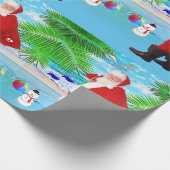 Papier Cadeau Papier à enveloppement de Noël Boite de plage d'ét (Coin)