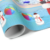 Papier Cadeau Papier à enveloppement de Noël Boite de plage d'ét (Coin rond)