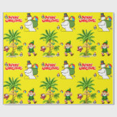 Papier Cadeau Papier à enveloppement de Noël Boite de plage d'ét (Plat)