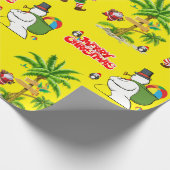 Papier Cadeau Papier à enveloppement de Noël Boite de plage d'ét (Coin)