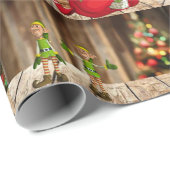 Papier Cadeau Papier à enveloppement de Noël Elf (Coin rond)
