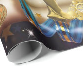 Papier Cadeau Papier à enveloppement de Noël Joyeux Ange de Noël (Coin rond)