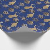 Papier Cadeau Papier à enveloppement de Noël - Or nordique (Coin)