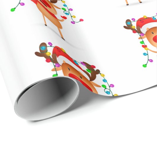 Papier Cadeau Papier à enveloppement de Noël Rudolph (Coin rond)