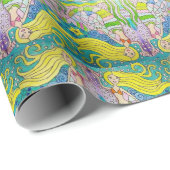 Papier Cadeau Papier à enveloppement de sirène (Coin rond)