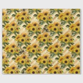 Papier Cadeau Papier à enveloppement de tournesol (Plat)