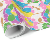 Papier Cadeau Papier à enveloppement d'énergie à fleur (Coin rond)