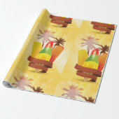 Papier Cadeau Papier à enveloppement d'été tropical (Déroulé)