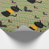 Papier Cadeau Papier à enveloppement d'Halloween, Chat noir (Coin)