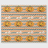 Papier Cadeau Papier à enveloppement d'Halloween, Citrouille (Plat)