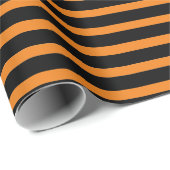 Papier Cadeau Papier à enveloppement d'Halloween noir et orange (Coin rond)