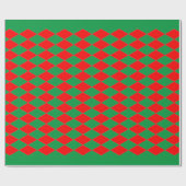 Papier Cadeau Papier à enveloppement DIAMANT ROUGE ET VERT NOËL (Plat)