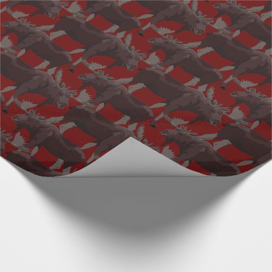 Papier Cadeau Papier à enveloppement d'orignal de Noël Papier ca (Coin)