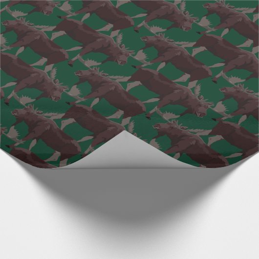 Papier Cadeau Papier à enveloppement d'orignal de Noël Papier ca (Coin)