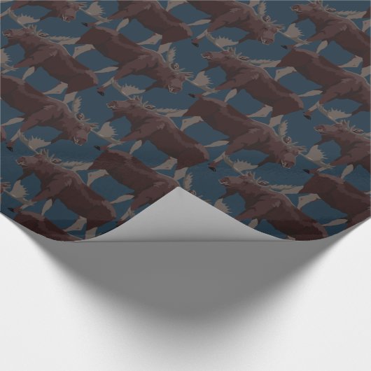 Papier Cadeau Papier à enveloppement d'orignal de Noël Papier ca (Coin)