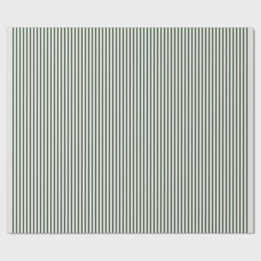 Papier Cadeau Papier à enveloppement élégant rayé vert/gris (Plat)