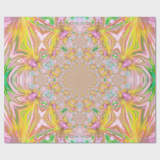 Papier Cadeau Papier à enveloppement en cristal jaune (Plat)