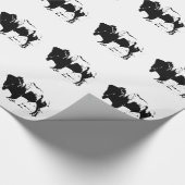 Papier Cadeau Papier à enveloppement en silhouette de bison noir (Coin)