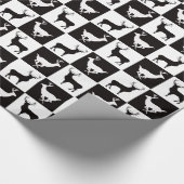 Papier Cadeau Papier à enveloppement en silhouette de cerf noir  (Coin)