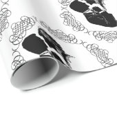 Papier Cadeau Papier à enveloppement en silhouette pour mariée e (Coin rond)