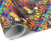 Papier Cadeau Papier à enveloppement ethnique (Coin rond)