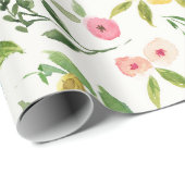 Papier Cadeau Papier à enveloppement floral de printemps (Coin rond)