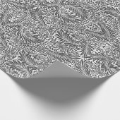Papier Cadeau Papier à enveloppement floral noir et blanc (Coin)
