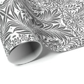 Papier Cadeau Papier à enveloppement floral noir et blanc (Coin rond)