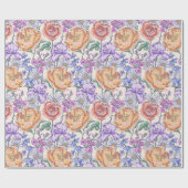 Papier Cadeau Papier à enveloppement floral victorien (Plat)