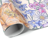 Papier Cadeau Papier à enveloppement floral victorien (Coin rond)