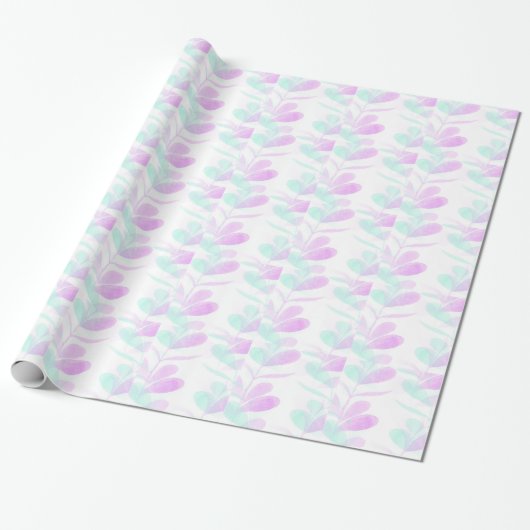 Papier Cadeau Papier à enveloppement Fuchsia et Turoquoise Feuil (Déroulé)