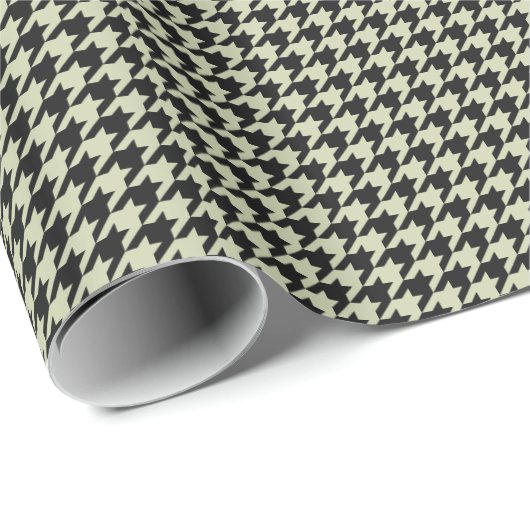Papier Cadeau Papier à enveloppement HAMbyWG - Houndstooth noir/ (Coin rond)