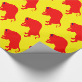 Papier Cadeau Papier à enveloppement jaune rouge taureau (Coin)