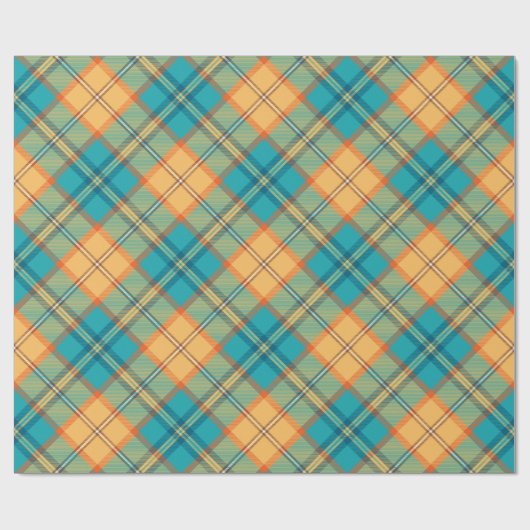 Papier Cadeau Papier à enveloppement Kingfisher Tartan (Plat)