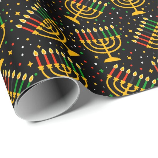 Papier Cadeau Papier à enveloppement Kwanzaa (Coin rond)