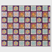 Papier Cadeau Papier à enveloppement Mandalas de couleur - Noir (Plat)