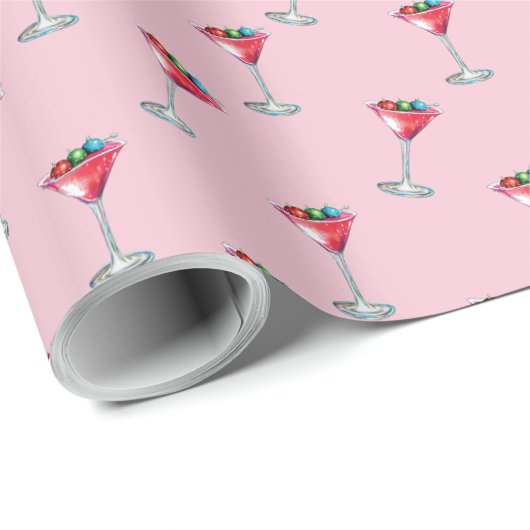 Papier Cadeau Papier à enveloppement Martini (Coin rond)