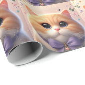 Papier Cadeau Papier à enveloppement mignon Amoureux de les chat (Coin rond)