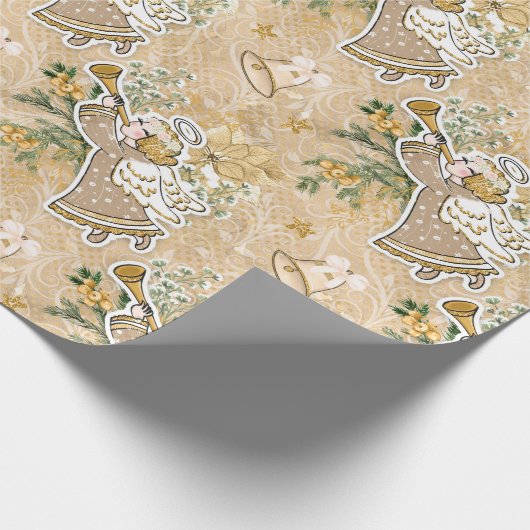 Papier Cadeau Papier à enveloppement mignon Angel Noël (Coin)