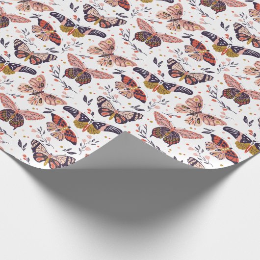 Papier Cadeau Papier à enveloppement Motif à papillon (Coin)