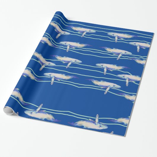 Papier Cadeau Papier à enveloppement Motif de baleine (Déroulé)