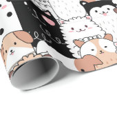 Papier Cadeau Papier à enveloppement Motif de chiot (Coin rond)